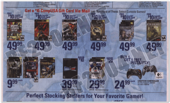 Video game catalog, circular, and newspaper ads from 2004