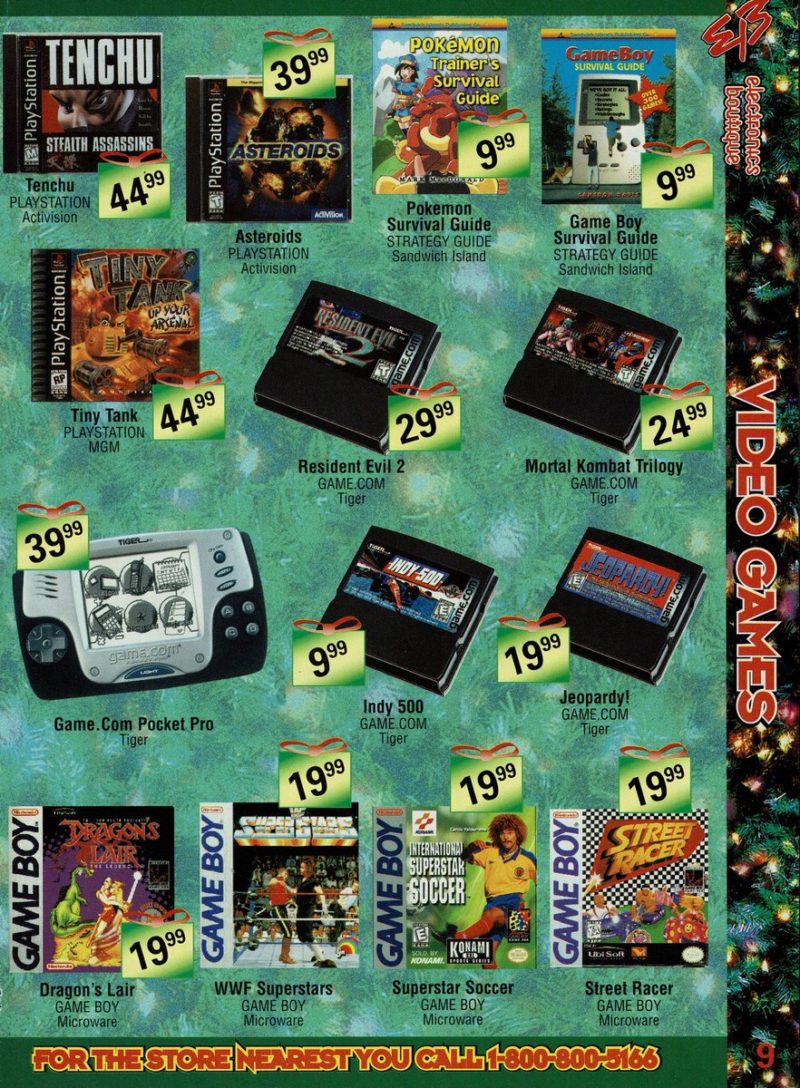 Video game catalog, circular, and newspaper ads from 1998