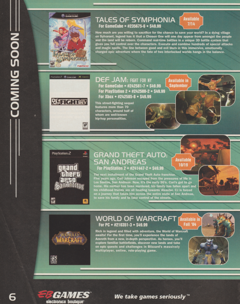 Video game catalog, circular, and newspaper ads from 2004